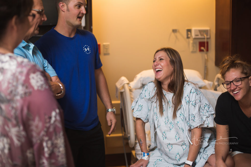 laughing in labor, okc birth photography