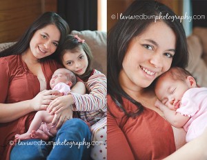 mom snuggling with newborn baby girl lifestyle session oklahoma