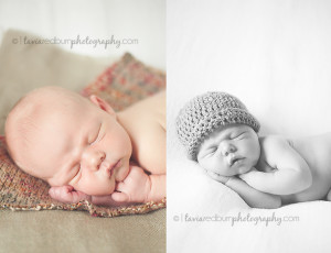 two vertical images on newborn baby boy, black and white
