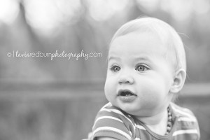 black and white baby boy portrait one year old