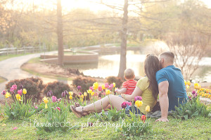 family in tulips at hafer park in edmond oklahoma