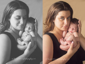 newborn pose with mom and baby