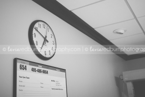 clock, waiting for arrival of twins
