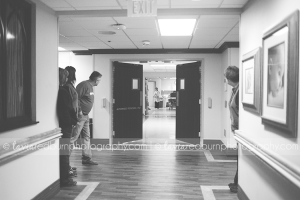 family waiting outside the OR for their daughter's c-section