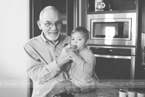 son and grandpa while mom labors at home