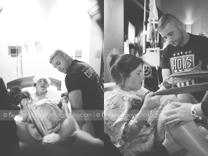 mom pushing while in labor