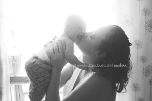 mom kissing baby girl black and white pose oklahoma