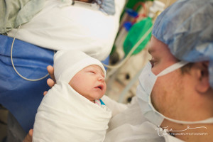 dad meeting baby in the OR