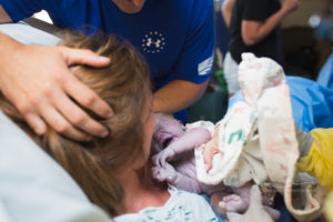 baby crying after birth, photographer oklahoma